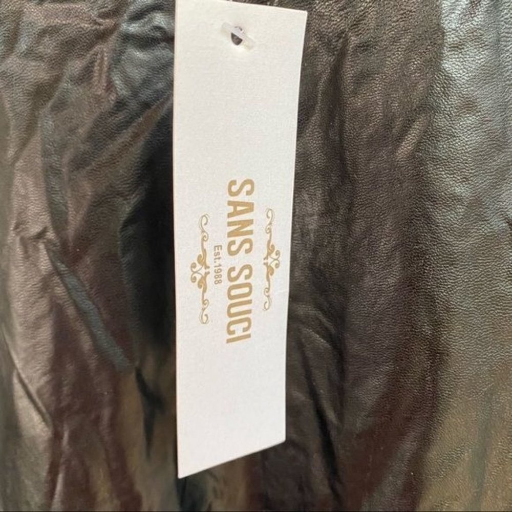 Sans Souci Star Studded Black Metal Vegan Leather Skirt Size L - Picture 7 of 12